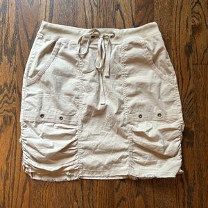 Tan Casual Skirt with Pockets
